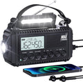 5000 Hand Crank Emergency Radio, NOAA Weather Radio with Backlit LCD Screen, 5 Way Powered, AM/FM/Shortwave &Solar Radio,Rechargeable Battery, Flashlight & Reading Light,SOS Alarm,Cell Phone Charger