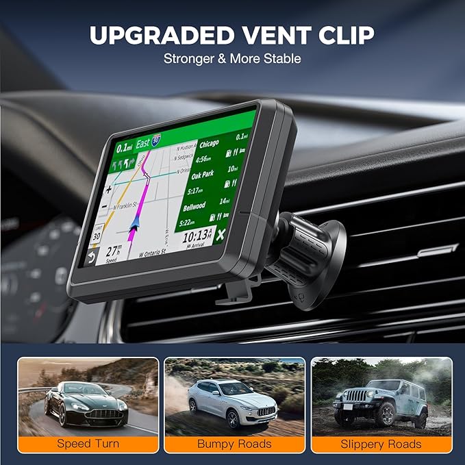 Vent Clip Mount for Garmin GPS – Air Vent Holder Compatible with Garmin Drive, DriveSmart, Nuvi, Dezl, Zumo Series – 360° Adjustable, Secure & Easy to Install