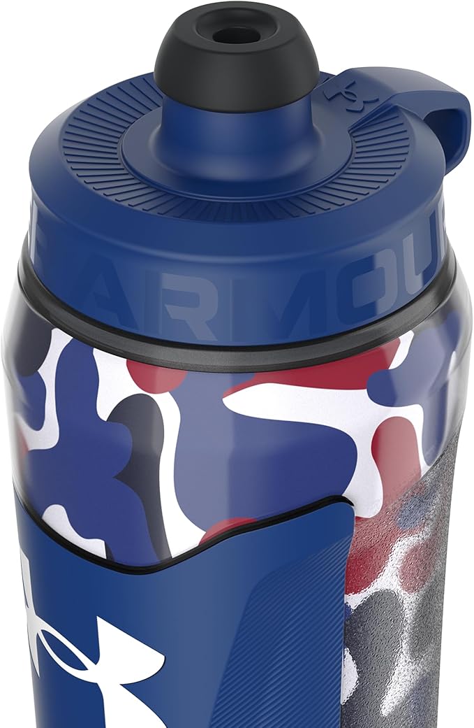 Under Armour 28oz Playmaker Squeeze Insulated 2 - Sports Water Jug, Leak Resistant for Baseball, Football & More, Royal Hypercamo