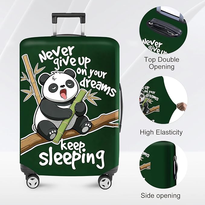 ANNA QUEEN Cute Sleeping Panda Luggage Cover-Stretchable, Water Resistant & Durable Suitcase Protector,Universal Washable Fit for 32-34 Inch Checked Baggage
