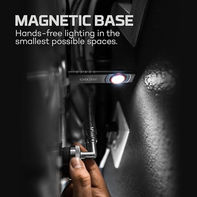NEBO Slim Mini Pocket Light 2-Pack | Rechargeable, 250 Lumens, 2 Light Modes, Small Flashlight for EDC & Emergencies, Magnetic Base, Lightweight, Water Resistant & Durable, Includes Charging Cable
