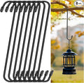 Dpyrrhic 8 Pack 12 Inch Large S Hooks for Hanging Plants,Black Extra Matel Heavy Duty Hook for Hang Brsket,Bird House and Clothes