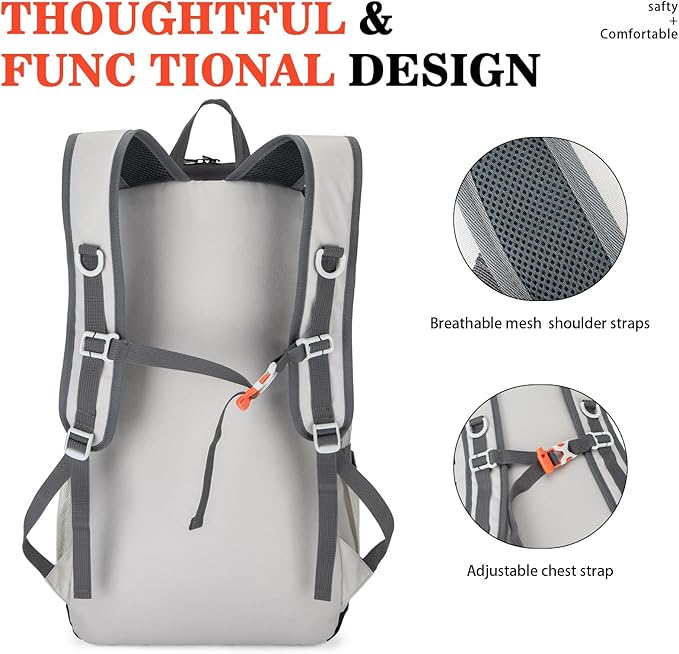 BAGPARKK Hiking Backpack,Large 35L Travel Backpacks for Men Women,Water Resistant Ultra Lightweight Foldable Packable Camping Daypack for Outdoor Sports
