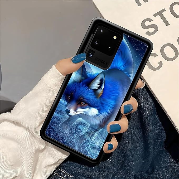 for Samsung Galaxy S20 Ultra Case, Snowy Mountain Fox Lake Pattern Graphic Design Girl Boy Soft Silicone Hard Acrylic Shock Protection for Samsung Galaxy S20 Ultra