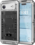 Mitywah Waterproof Case for iPhone Air, Military Grade Rugged Metal Case with Built-in Screen Protector, Heavy Duty Full Body Shockproof Protective Cover for 17 Air 6.5 inch, Silver