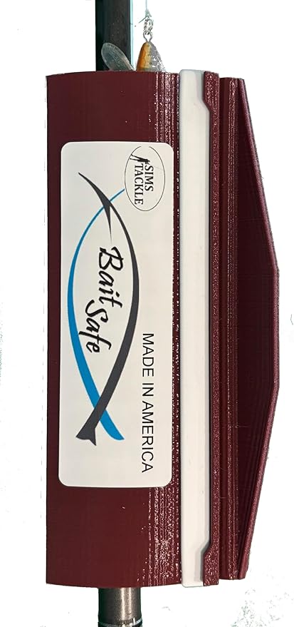 Bait Safe Lure cover/Protector, Saltwater Resistant Fishing Gear, Protects & Organizes Lures (Maroon, Large)