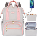 Kaome Lunch Backpack 15.6 Inch Laptop Backpack for Women with USB Port Nurse Gift Teacher Work Backpack Cooler Insulated Lunch Bag Waterproof Daypacks for Work Picnic Travel Anti-theft
