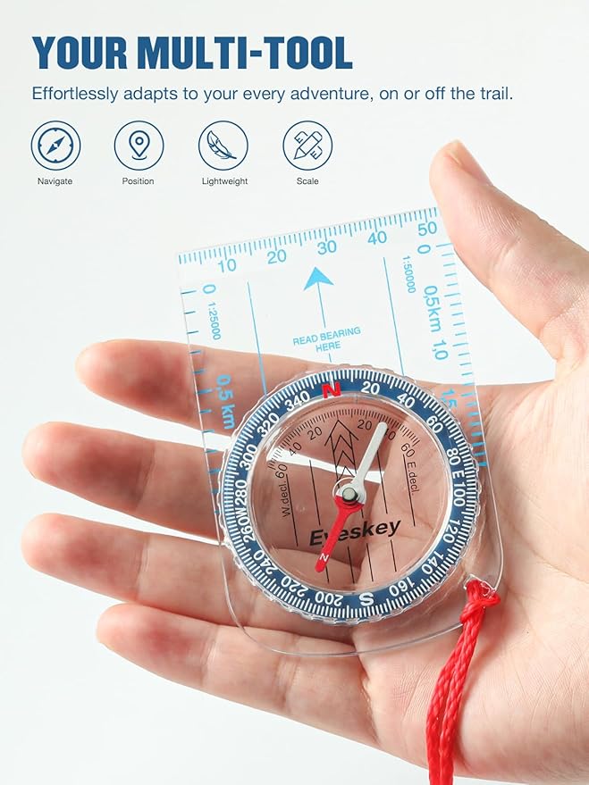 Eyeskey Advanced Orienteering Compass for Hiking & Navigation