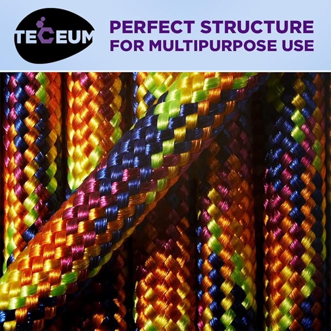 TECEUM Reflective Paracord Rope 1000 – 1000ft/200ft/100ft/50ft – 40+ Colors – Glow in The Dark – para Cord – Utility Rope for Survival, Hunting & Camping Gear – Nylon String, Camping Rope, Tent Cord
