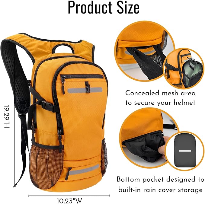 Zavothy 20L Multipurpose Hiking Backpack with 3L Water Bladder – Durable Hydration Backpack with Insulated Bladder Compartment, Hidden Helmet Holder & Rain Cover – for Hiking, Commuting, and Camping