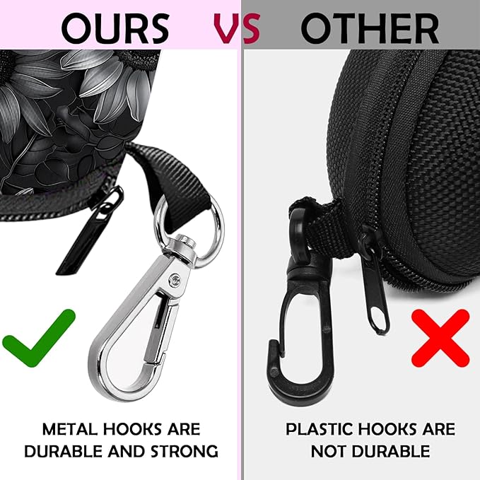 Glasses Case Sunglasses Eyeglass Soft Case Zipper Light Neoprene Pouch with Metal Belt Clip Aesthetic Cute Women Men