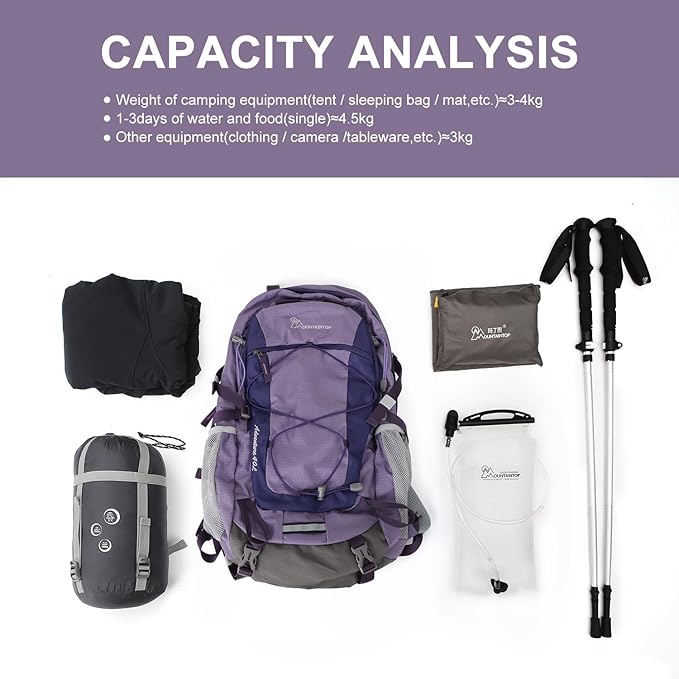 MOUNTAINTOP 40L Hiking Backpack,Lightweight Travel Backpack for Men Women Outdoor Backpacking, Camping