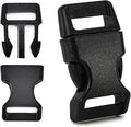 5/8" Black Plastic Side Release Buckle Curved Quick Release for DIY Bracelets, Backpacks, Dog Collars & Tactical Gear