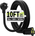 Vockjour 10 FT Black Low Profile Flat Plug 14 Gauge Heavy Duty Extension Cord, 14AWG 3-Wire Grounded Appliance Extension Cord, 15A/125V/1875W SJTW ETL Listed Power Cord