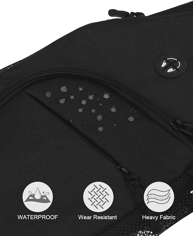 Pritent Crossbody Bags for Women Man Waterproof Sling Bag Backpack Trendy Casual Cross Body Bag with Convertible Shoulder Strap Chest Bag for Camping Hiking Travel Essentials (Black, Large)