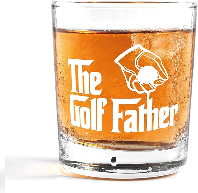 Nogrit Father's Day Golf Gifts Whiskey Glasses 10 oz, Dad Grandpa Papa Golf Gifts for Father's Day, Golfers Old Fashioned Rocks Glasses for Men Golfers Drinking Cocktail Scotch Vodka Tequila Rum