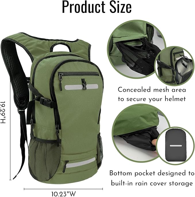 Zavothy 20L Multipurpose Hiking Backpack with 3L Water Bladder – Durable Hydration Backpack with Insulated Bladder Compartment, Hidden Helmet Holder & Rain Cover – for Hiking, Commuting, and Camping