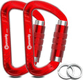 3inch Auto Locking Carabiner Clips Heavy Duty, 12KN /2697lbs Lightweight keychain carabiners, Sturdy Twist Lock Caribeeners for Camping Hiking Hammock Swing Backpack, dog leash and Harness etc