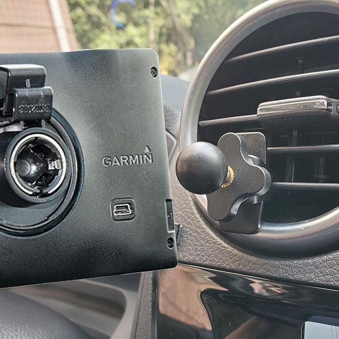 for Garmin Air Vent Mount Holder - 17mm Ball Phone/GPS Vent Mount Base with Silicone Clip & Adjustable Knob for Garmin Nuvi Drive Drivesmart Dezl Zumo Driveassist DriveLuxe StreetPilot RV