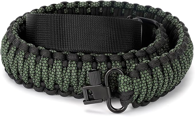 Double Braide 550LB Shotgun Sling 2 Point Paracord Rifle Sling,Non-Slip Traditional Adjustable Gun Sling for Hunting Shooting Camping