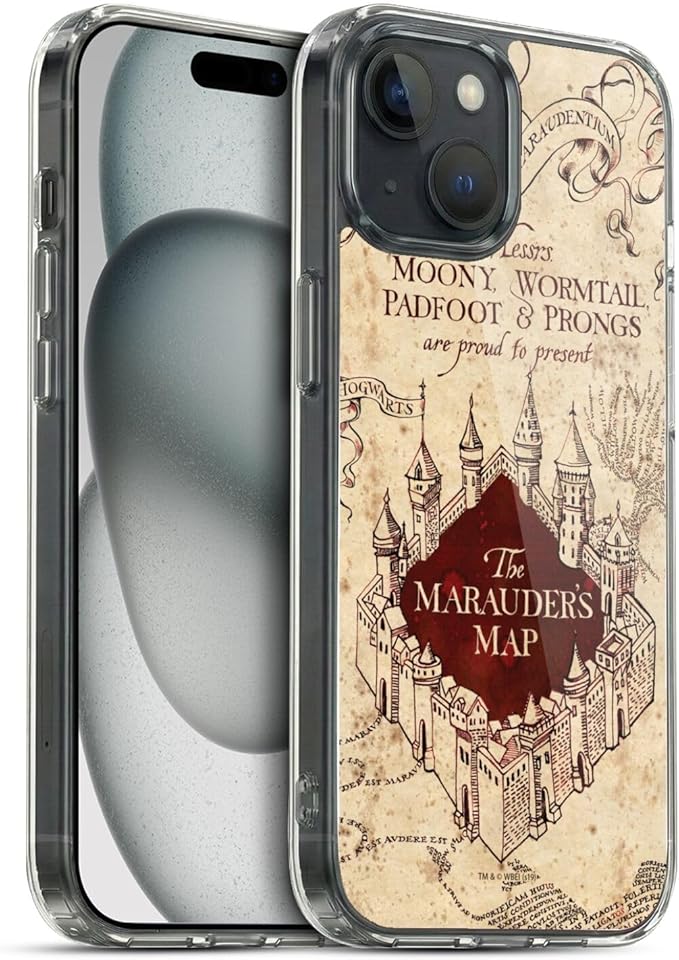 Head Case Designs Officially Licensed Harry Potter The Marauder's Map Prisoner of Azkaban II Soft Gel Case Compatible with Apple iPhone 15