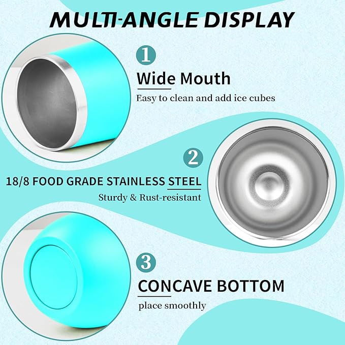 12oz Stemless Wine Tumbler with Lid Double Wall Insulated Wine Cup Stainless Steel Glasses Tumbler with Straw Insulated cocktail Tumbler Coffee Mug for Hot and Cold Beverages (Multicolor-11,6Pack)