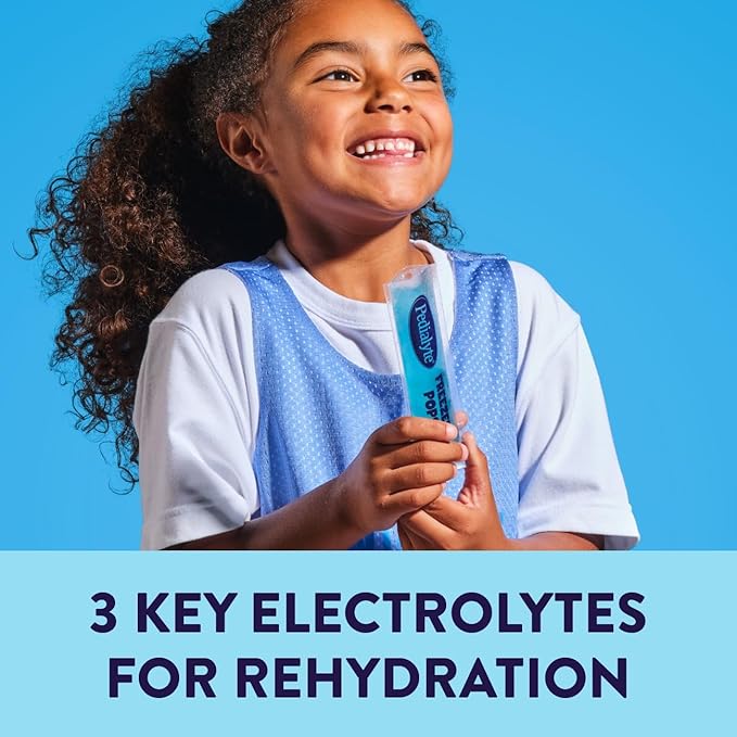 Pedialyte Electrolyte Solution Freezer Pops, Hydration Variety Pack— Grape, Blue Raspberry, Cherry, Orange, Pack of 64