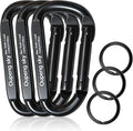 Carabiner Clip, 3" Iron Heavy Duty Carabiners 855lbs-11KN/2475lbs for Hammocks, Camping Accessories,Hiking,Keychains,Outdoors and Gym etc,D Shaped Spring Hook Small Carabiners for Dog Leash,Harness.