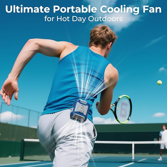 AMACOOL Portable Waist Fan Clip On, Father's Day Gifts for Dad Husband, 10000mAh Rechargeable Wearable Shirt Fan, Powerful Belt Fans, Birthday Gifts for Women Jobsite Travel Camping Essentials 2026