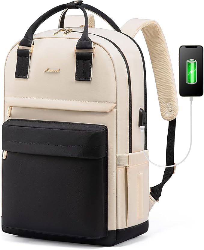 LOVEVOOK Laptop Backpack for Women Men, 17.3 Inch Laptop Bag with USB Port Fashion Waterproof Backpacks Teacher Nurse Stylish Travel Bags Vintage Daypacks Bookbag for College School Work