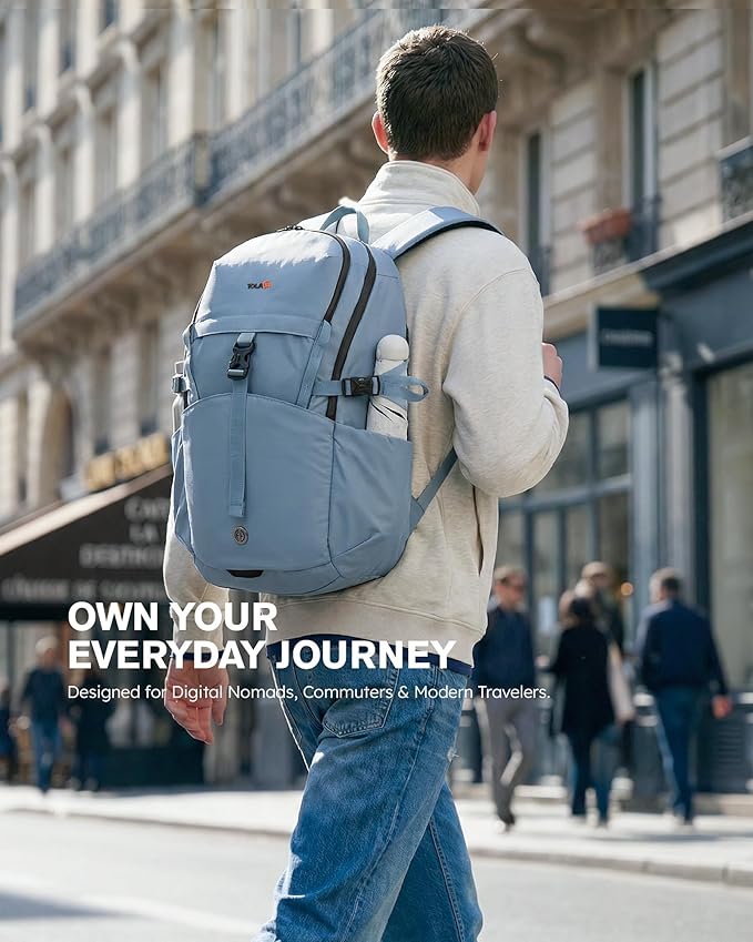 Tolaccea Daypack Backpacks Carry On 30L, Travel Backpack with Waterproof Zippers, Flight Approved Hand Luggage Casual Backpack for Men Women, Durable Bag for Work Business College, Fits 15.6" Laptop