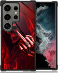 for Samsung Galaxy S24 Ultra Case, Gestures Funny Skull Pattern Graphic Design Girl Boy Soft Silicone Hard Acrylic Shock Protection for Samsung Galaxy S24 Ultra