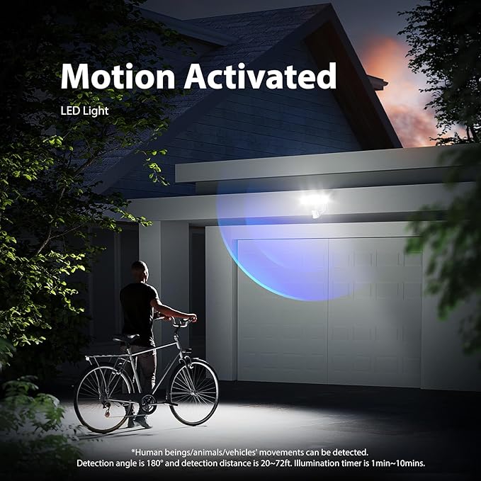 Onforu 100W LED Motion Sensor Outdoor Lights, Dusk to Dawn Flood Light Outdoor Motion Sensor, Hardwired Security Lights Floodlights Outside 11000LM 6500K Daylight IP65 Waterproof (White)