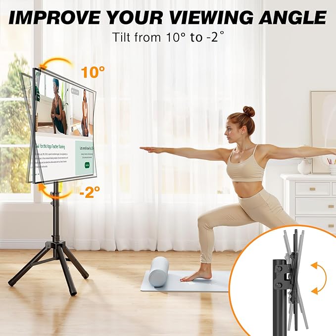 Tripod TV Stand for 23-75 inch Flat Screen/Curved TVs up to 100 lbs (22-50 Inch)