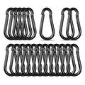 Black Carabiner, Heavy Duty Galvanized Steel Spring Snap Hook Carabiner Clips with 260LBS Holding Capacity, Ideal for Outdoor, Hammock, Swing and Travel (20PCS M6 2.4Inch)