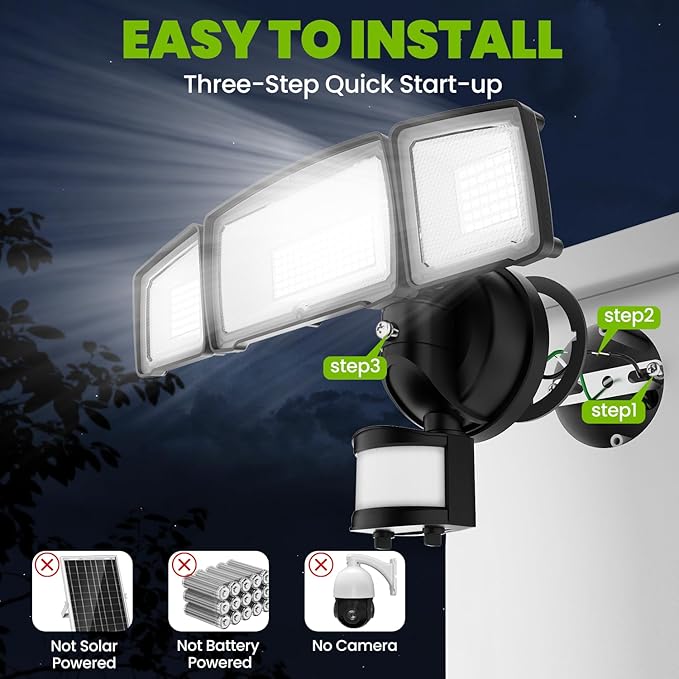 MAGAGUVU 100W Flood Lights Outdoor, 9000LM LED Security Light Motion Sensor Outdoor Lights, 6500K Daylight LED Flood Light with Remote Control, IP66 Waterproof Security Lights for Yard Garage Stadium