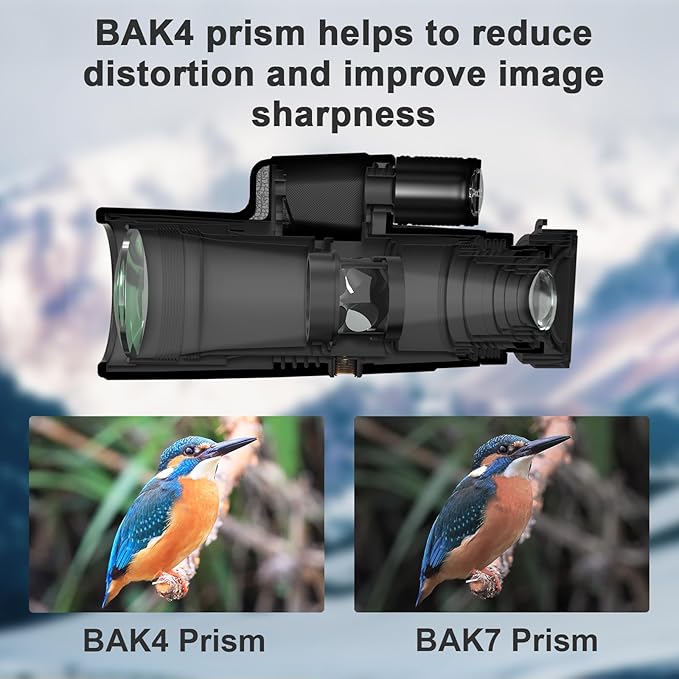12x42 Monocular Telescope for Adults, High Powered HD Compact Monoculars Portable Handheld Telescope with BAK4 Prism & FMC Lens for Bird Watching Hiking Hunting Camping