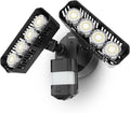 SANSI 7000LM Brightness Motion Sensor Outdoor Lights, 54W 5000K IP65 Waterproof LED Flood Light Outdoor, 700W Equiv Dusk to Dawn Security Lights 72FT Adjustable 2 Head 8 Lights, Yard Garage, Hardwired