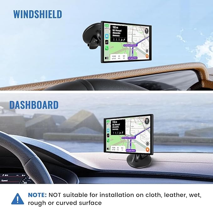 EWAY GPS Windshield Dashboard Mount for Garmin, 17mm Ball Mounting Pattern, Adjustable Arm Navigation Suction Cup Holder w/GPS Disk for Garmin Nuvi Dezl Drive Drivesmart Zumo Driveassist DriveLuxe