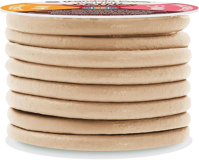 Mandala Crafts Round Genuine Beige Leather Cord for Jewelry Making – 5mm Cowhide Leather Rope String Lace for Kumihimo – 4.4 Yards Cowhide Craft Cording Spool