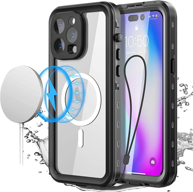 AICase for iPhone 14 Pro Max Case Waterproof, Compatible with Magsafe Magnetic Protective iPhone 14 Pro Max Phone Case, Water Proof Mag Safe Magnet Shockproof Full Body Clear with Screen Protector