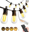 Outdoor String Lights Patio LED Light Outside - 30M 28+2 S14 LED with Remote Control 100ft Porch Lighting IP65 Waterproof