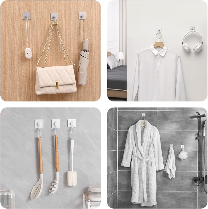 Paoli Heavy Duty Self Adhesive Hooks - Sturdy self Adhesive Hooks for Home, School and Office Easy to fit and Remove(4PC)