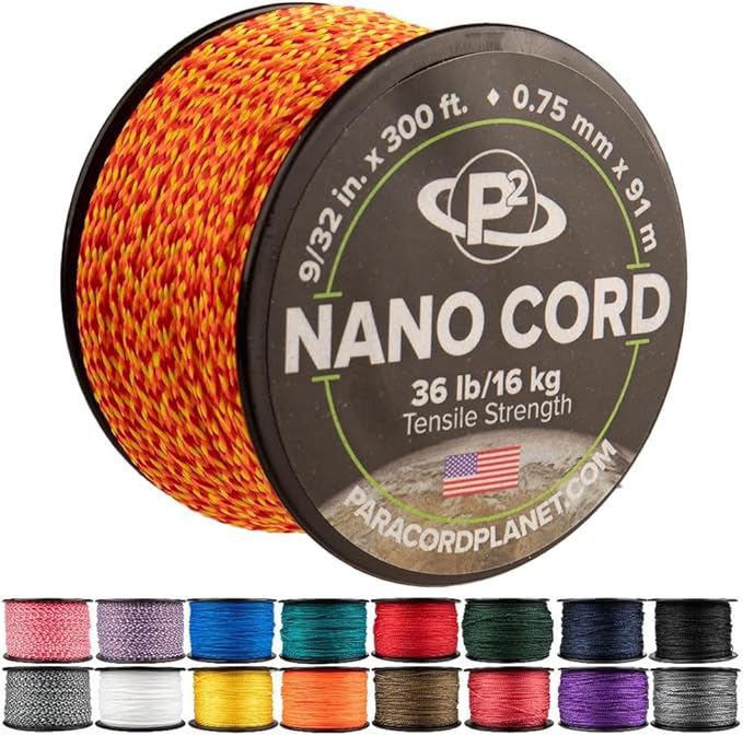 Paracord Planet Nano Cord –Lightweight Nylon Nano Paracord – Great for Arts & Crafts, Home Décor, Camping and More!