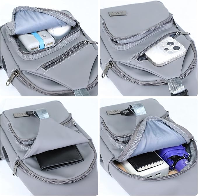 AMJ Crossbody Sling Bag Men Women, Casual Shoulder Backpack, Chest Daypack Satchel for Hiking Travel