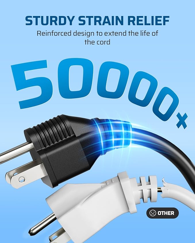 DEWENWILS Extension Cord Splitter 1 to 3, 18 Inch 16/3 Heavy Duty SJTW Wire, 3 Prong Power Splitter for Halloween Decor Lights, ETL Listed, Black, Pack of 3