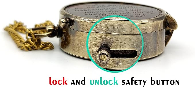 5MoonSun5's US AIR Force Engraved Brass Military Compass Nautical Marine with Leather Display Case - Perfect and Unique Gift for Army Person - Survival Navigation Compass for Hiking Camping Hunting