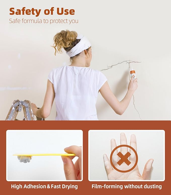 Drywall Repair Kit,Wall Patch Repair Kit,2 Pack Wall Patching Agent,Simple Filling of Wall Holes & Efficient Crack Repair, Plaster Wall Repair,Apartment Friendly