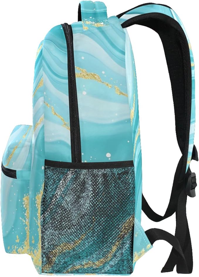 Wamika Turquoise Tie Dye Backpack Green Blue Marble School Backpacks Preschool Book Bag