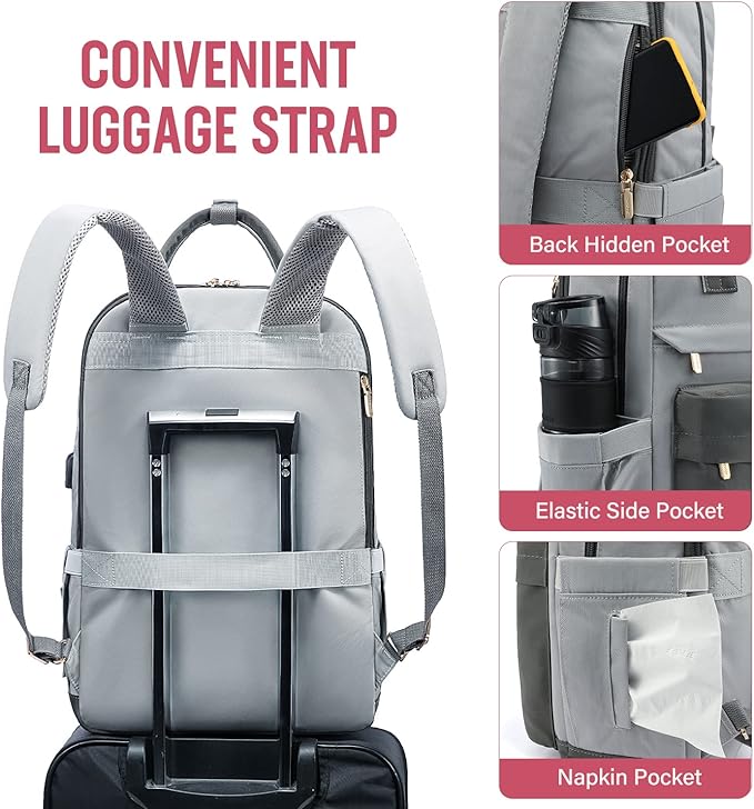 LOVEVOOK Laptop Backpack for Women Men, 17.3 Inch Laptop Bag with USB Port Fashion Waterproof Backpacks Teacher Nurse Stylish Travel Bags Vintage Daypacks Bookbag for College School Work